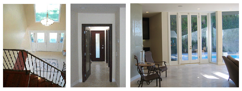 collage of doors and windows constructed by Johnson & Johnson Remodeling